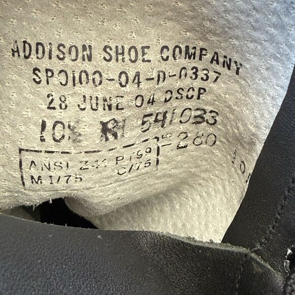 Addison Shoe Steel Toe Leather Combat Boots Men\'s US 10.5 R Vibram Soles Black